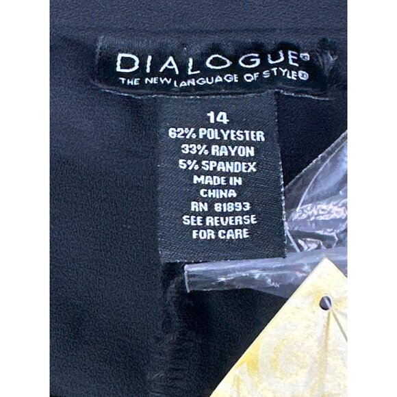 Vintage QVC Dialogue Womens Size 14 Black Trouser Pants Straight Leg 32x30 New - Picture 5 of 9